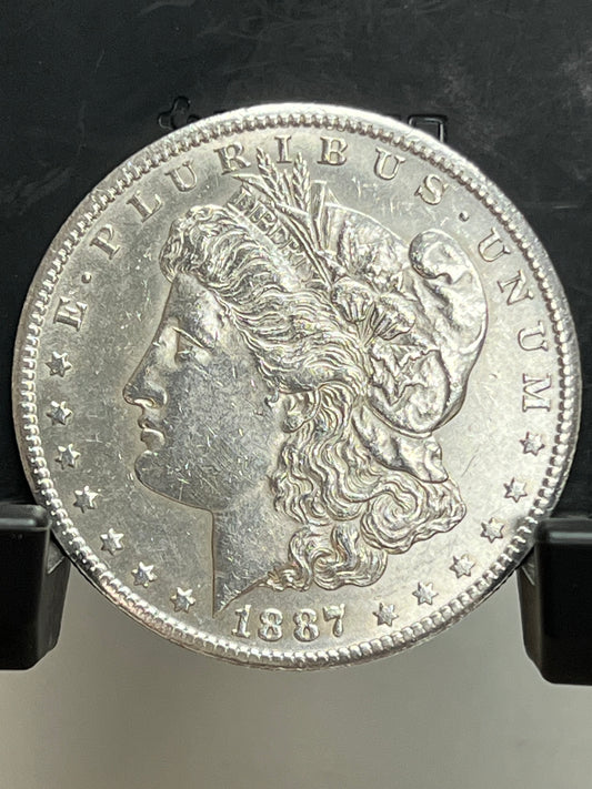 1887-S Morgan Silver Dollar Choice About Uncirculated