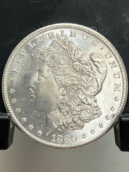 1880-S Morgan Silver Dollar Gem Brilliant Uncirculated Deep Mirror Proof-Like Mint State Cartwheel Luster