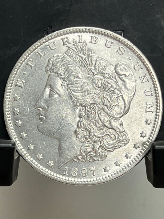 1897-P Morgan Silver Dollar Choice About Uncirculated Mirror Proof-Like Cartwheel Luster