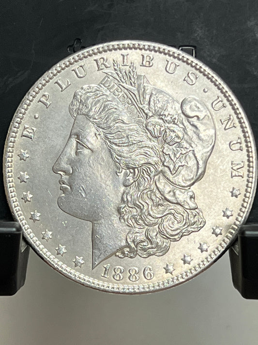 1886-P Morgan Silver Dollar Gem Brilliant Uncirculated Deep Mirror Proof-Like Mint State Cartwheel Luster