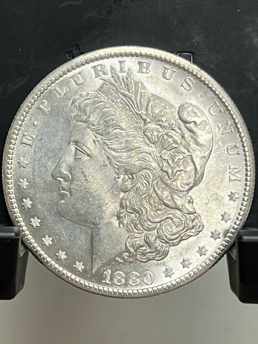 1880-S Morgan Silver Dollar Gem Brilliant Uncirculated Deep Mirror Proof-Like Mint State Cartwheel Luster