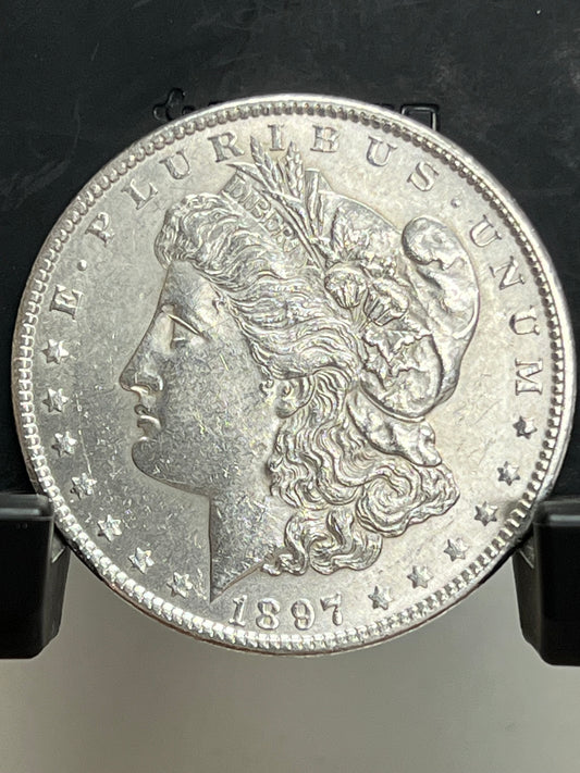 1897-P Morgan Silver Dollar Choice About Uncirculated Mirror Proof-Like Cartwheel Luster